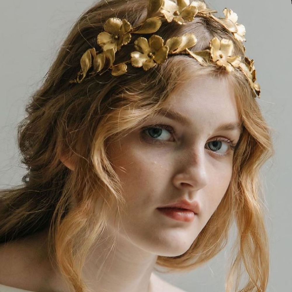 Jennifer Behr Elegant Gold Floral Headband